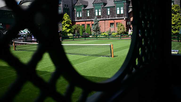 The Horseshoe Court, seen from one of the iconic viewing areas along the grounds.